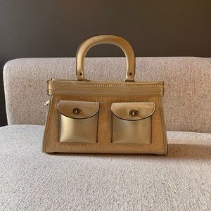 Vintage 1950-70s Leather Wicker Handbag